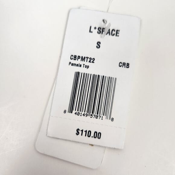 L*Space Pamela Bikini Top Racerback in Cream Black Size Small NWT - Picture 5 of 6